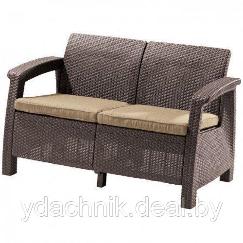 Скамья двухместная Corfu II Love Seat, коричневый - фото 1 - id-p204726242