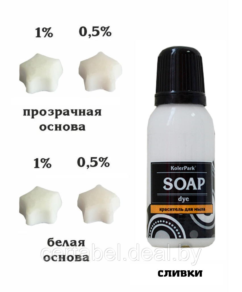 Красители синтетические гелевые для мыла серия Soap dye KolerPark СЛИВКИ 20мл - фото 1 - id-p204726189