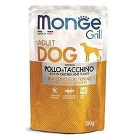 100гр Monge Dog GRILL Chicken / Turkey (pouch) Консерв. корм для собак с кусочками курицы и индейки (пауч)