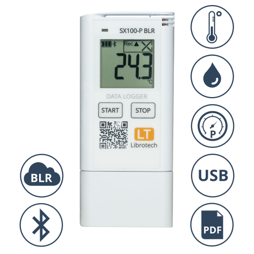 SX100-P BLR Измеритель-регистратор (логгер) температуры, влажности и давления
