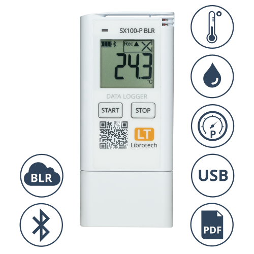 SX100-P BLR Измеритель-регистратор (логгер) температуры, влажности и давления - фото 1 - id-p204738778