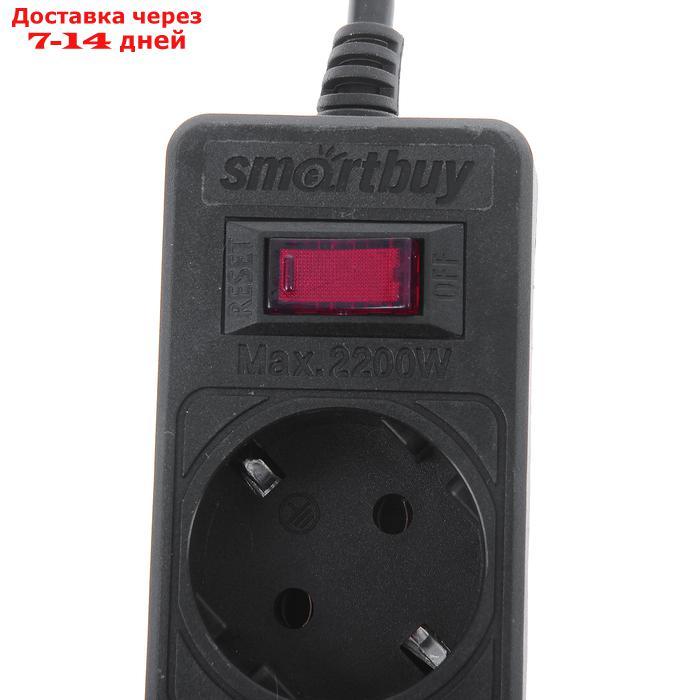 Сетевой фильтр Smartbuy One, 5 розеток, 5 м, 10 А, 2200 Вт, черный - фото 2 - id-p204702558