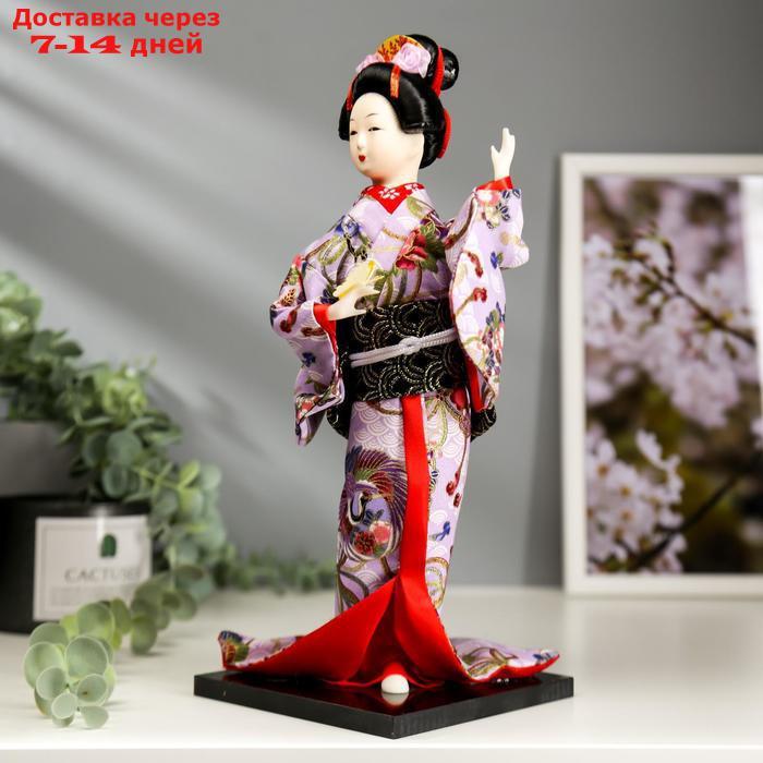Кукла коллекционная "Японка в цветочном кимоно с бабочкой на руке" 30х12,5х12,5 см - фото 2 - id-p204702609