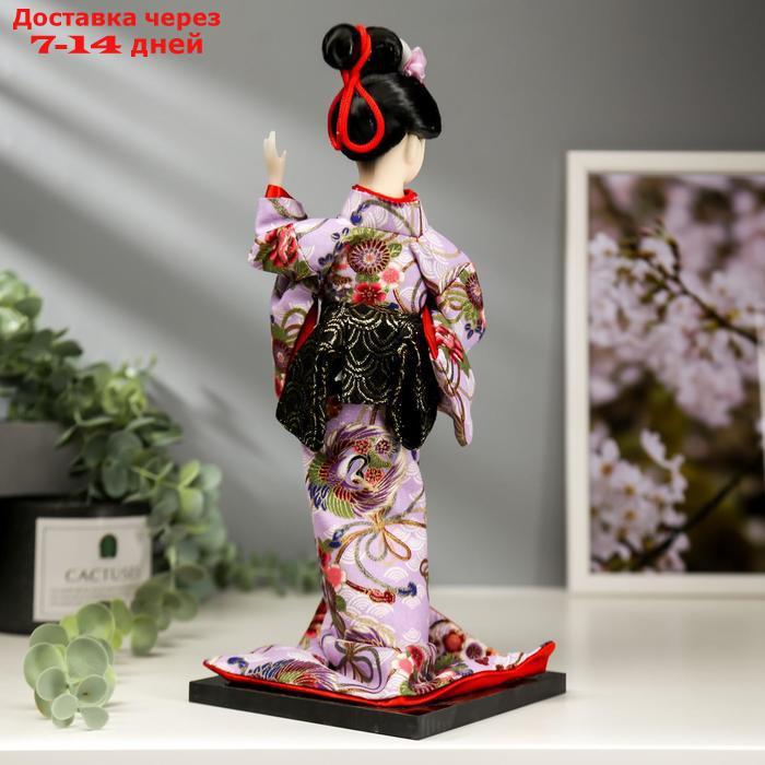 Кукла коллекционная "Японка в цветочном кимоно с бабочкой на руке" 30х12,5х12,5 см - фото 4 - id-p204702609