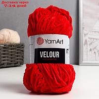 Пряжа "Velour" 100% микрополиэстер 170м/100г (846 красный)