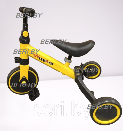 T801 Детский велосипед беговел 3 в 1 , съемные педали, желтый - фото 1 - id-p204619208