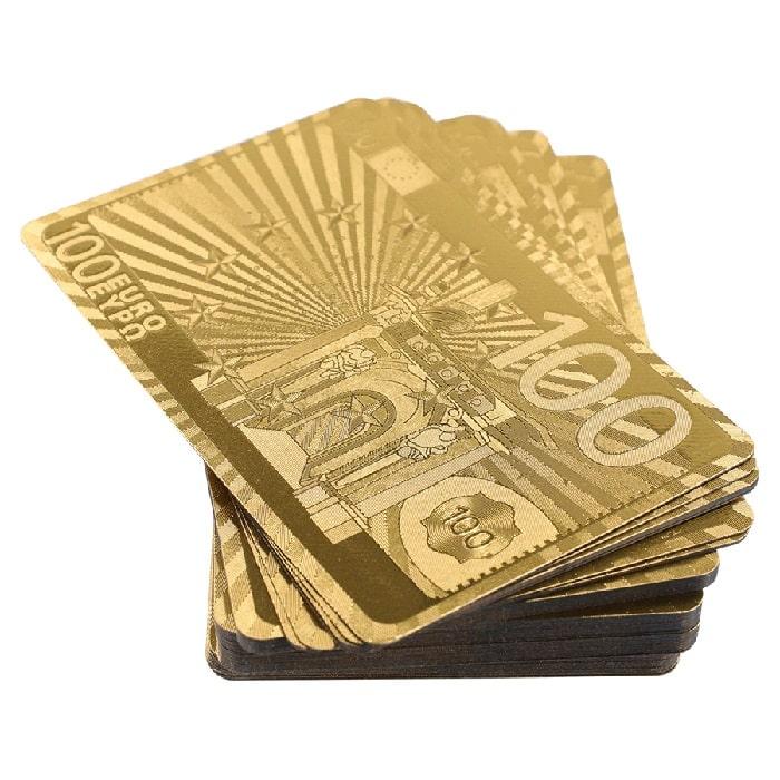 Набор игральных карт для покера «100 евро» золотые - фото 4 - id-p204739830