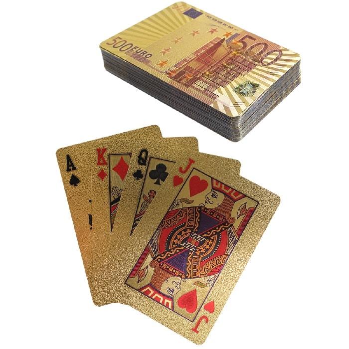 Набор игральных карт для покера «500 евро» золотые - фото 1 - id-p204739831