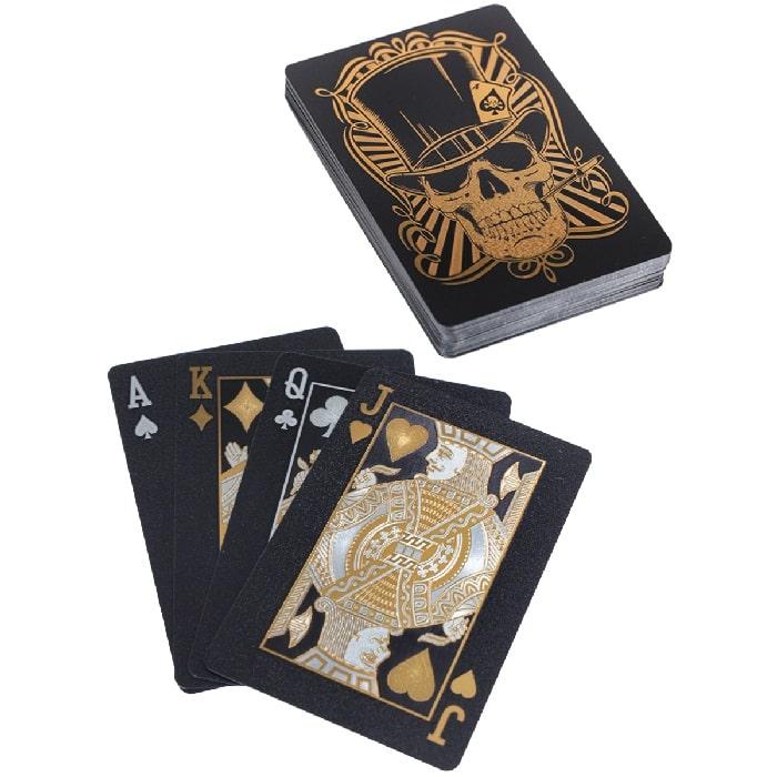 Набор игральных карт для покера «Череп в шляпе» черные - фото 1 - id-p204739834