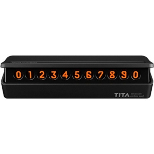 Табличка с номером телефона для авто TITA Temporary Parking Card (Черная) - фото 1 - id-p204785186
