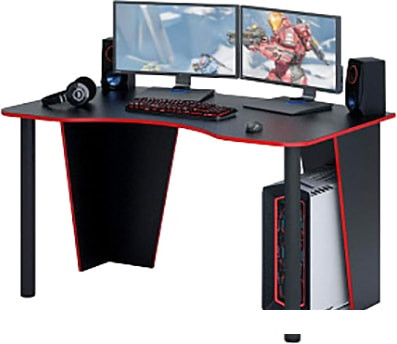 Геймерский стол MFMaster Таунт-2 (черный/красный) - фото 1 - id-p204788516