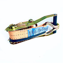 Натяжитель храповой стандартный с лентой и двойным карабинным крюком, LC 2000 daN, 50мм, 0,5м, РОМЕК, фото 2