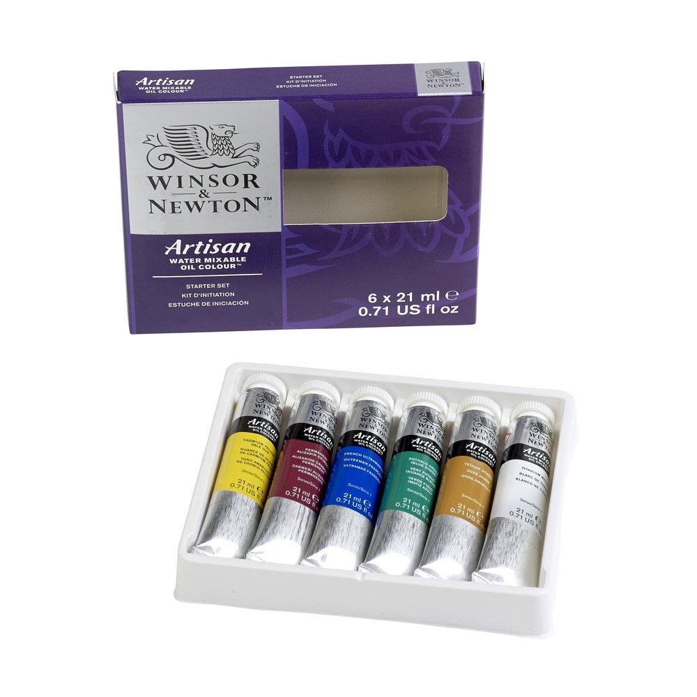 Набор водорастворимых масляных красок Winsor&Newton Artisan Water Mixable Oil Colour Beginners Set - 6x21 мл - фото 2 - id-p204789496