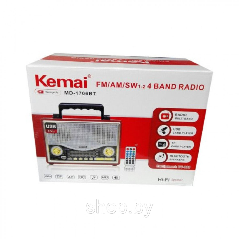 Радиоприемник Kemai MD-1706BT USB + Micro SD + Пульт ДУ - фото 6 - id-p204791824