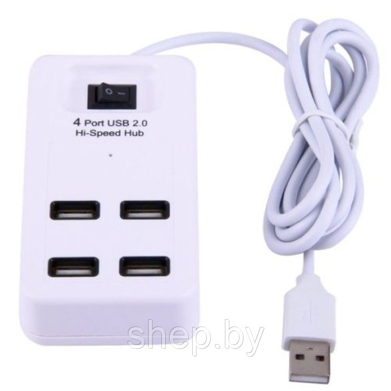 Высокоскоростной USB-концентратор Модель P-1601 Портативный 4-портовый USB-концентратор 2.0 цвет: черный,белый - фото 2 - id-p204791847