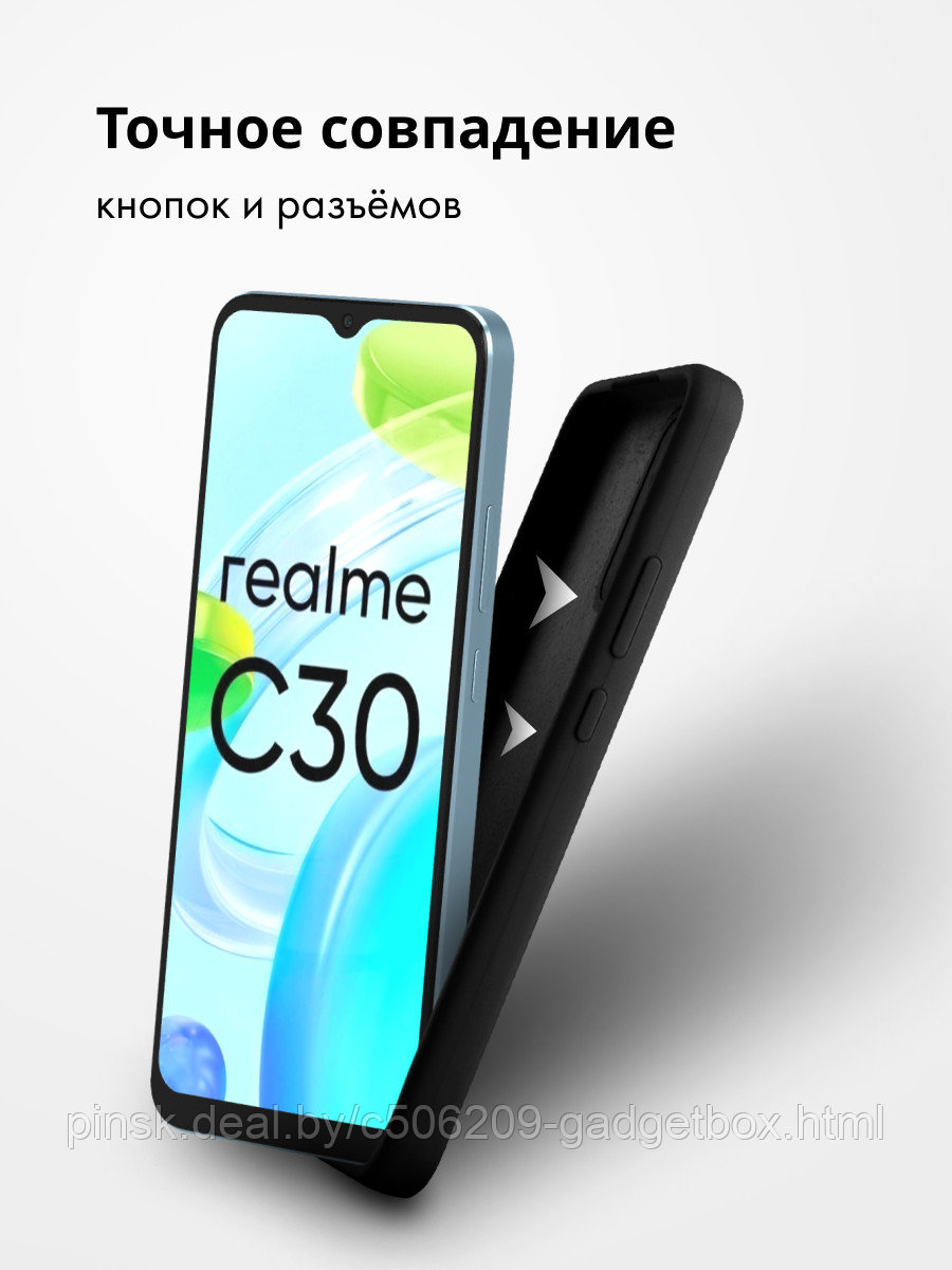 Силиконовый чехол для Realme C30 (черный) - фото 4 - id-p204791850