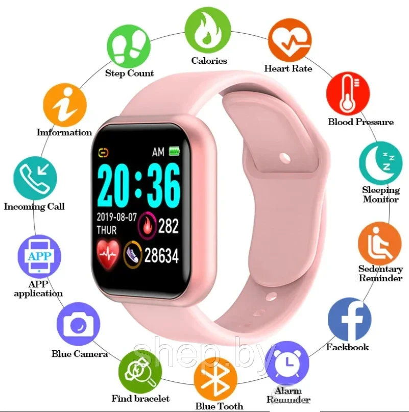 Умные часы Smart Bracelet Health Steward цвет : черный, белый, оранжевый, розовый - фото 4 - id-p204792182