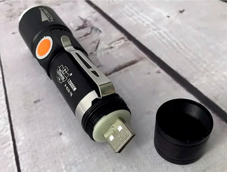 Светодиодный фонарь YYC-616-T6 с встроенным литиевым аккумулятором / USB-зарядка, ZOOM увеличение свечения / 3 - фото 8 - id-p204795340