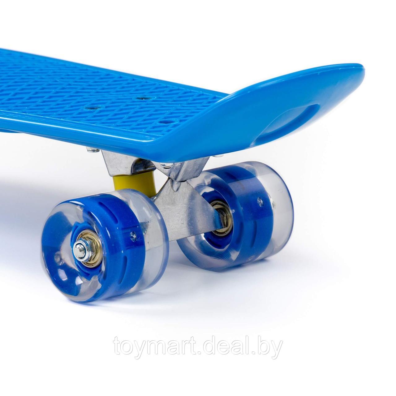 Скейтборд (пенни борд) синий - Zippy Board, светящиеся колёса, 120/4mi - фото 4 - id-p150611956