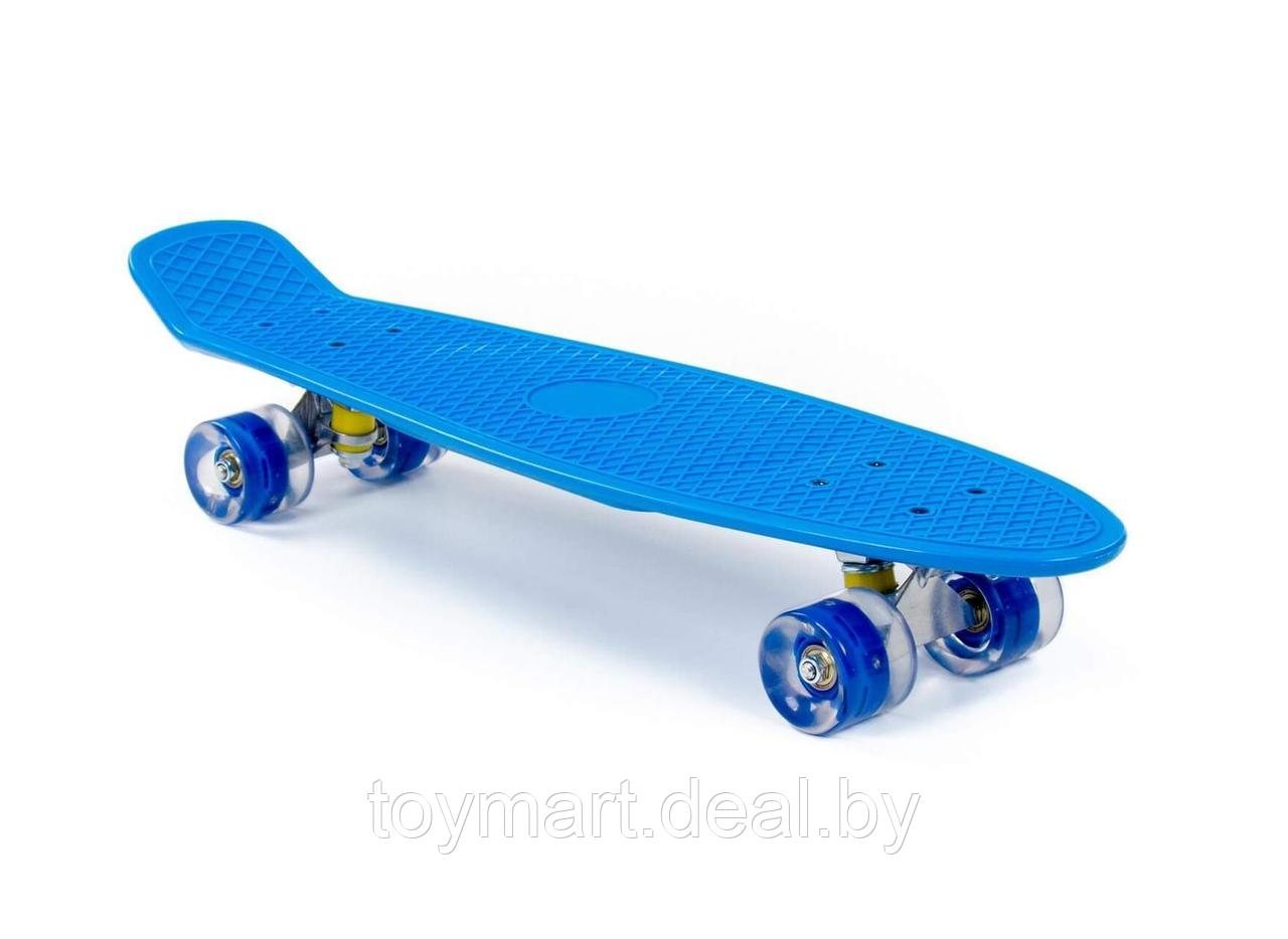 Скейтборд (пенни борд) синий - Zippy Board, светящиеся колёса, 120/4mi - фото 6 - id-p150611956
