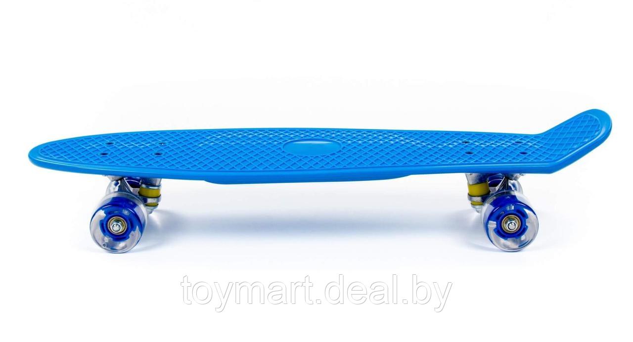 Скейтборд (пенни борд) синий - Zippy Board, светящиеся колёса, 120/4mi - фото 8 - id-p150611956