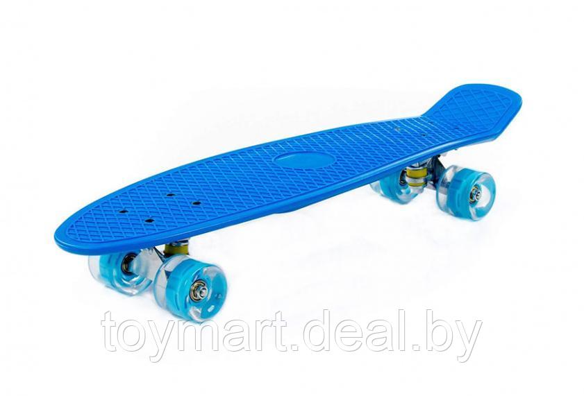 Скейтборд (пенни борд) синий - Zippy Board, светящиеся колёса, 120/4mi - фото 10 - id-p150611956