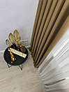 Штора на люверсах блэкаут рогожка на 5 складок 240*150 см карамельного цвета, фото 4