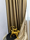 Штора на люверсах блэкаут рогожка на 5 складок 240*150 см карамельного цвета, фото 6