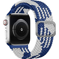 Нейлоновый плетеный ремешок Rumi Wick для Apple Watch 38mm, 40mm, 41mm Сине-белый