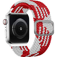 Нейлоновый плетеный ремешок Rumi Wick для Apple Watch 38mm, 40mm, 41mm Бело-красный