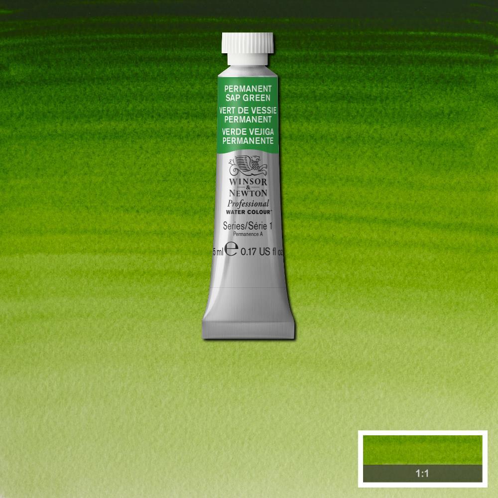 Акварельная краска Winsor&Newton Professional 5 мл № 503 Permanent Sap Green, фото 1