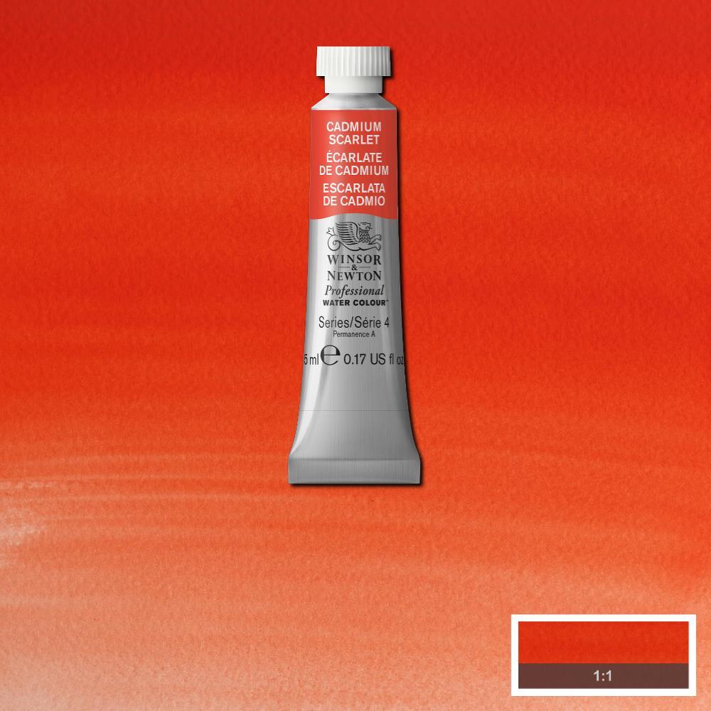 Акварельная краска Winsor&Newton Professional 5 мл № 302 Cadmium Scarlet, фото 1