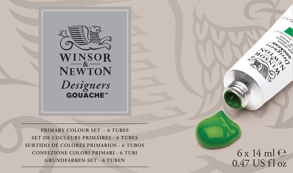 Набор гуаши Winsor&Newton Designers Gouache Primary colours 6x14 мл