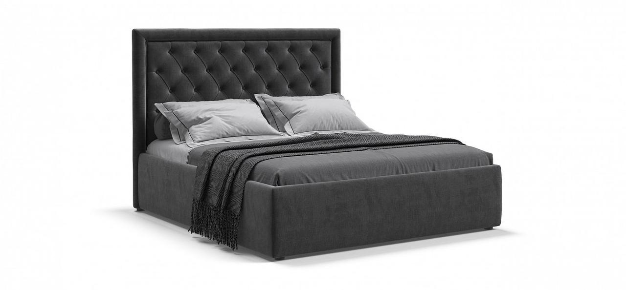 Кровать BOSS CLASSIC +ПМ 160*200 велюр MONOLIT Серый