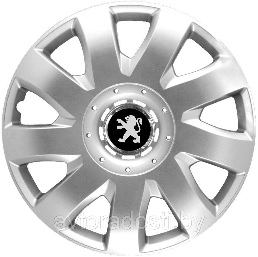 Колпаки на колеса SJS модель 311 / 15"+ комплект значков Peugeot