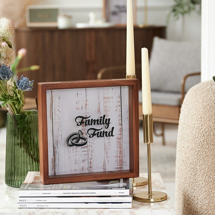 Копилка для денег "Family fund" Тёмное дерево