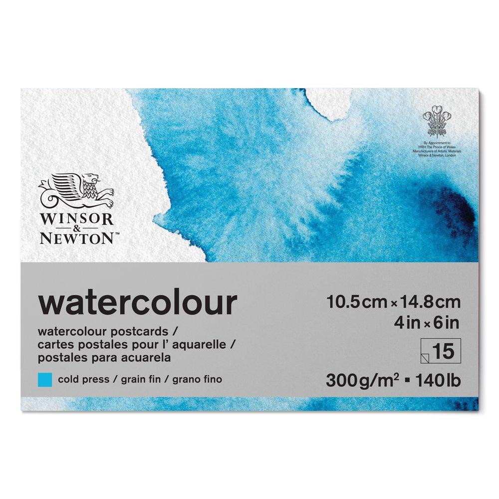 Бумага акварельная Winsor&Newton Открытки Watercolour Pad Cold 300 A6 (10.5 x 14.8) 15 листов - фото 1 - id-p205015763