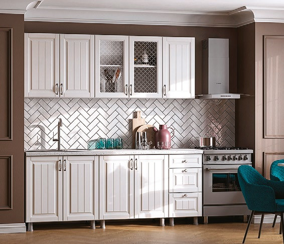 Кухонный гарнитур Прованс МДФ белый 2,0 м со столешницей SV-мебель - фото 1 - id-p205025368