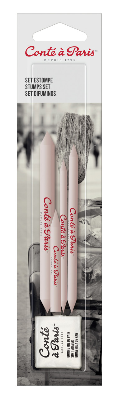 Набор Conte a Paris Accessory Tool Set of 3 для растирания пастели и карандашей + ластик-клячка