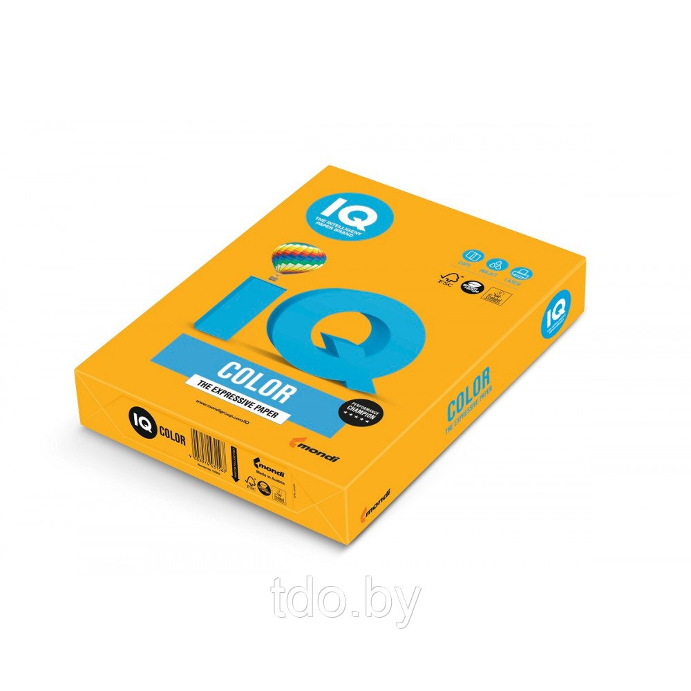 Бумага цветная IQ COLOR, А4, 80г/м2, 500л, старое золото