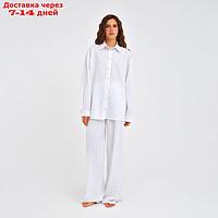 Пижама женская (сорочка, брюки) MINAKU: Home collection цвет белый, р-р 50