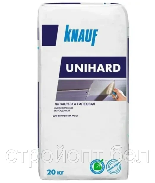 Гипсовая шпатлевка для заделки стыков ГКЛ KNAUF UNIHARD, 20 кг, РФ - фото 1 - id-p205046051