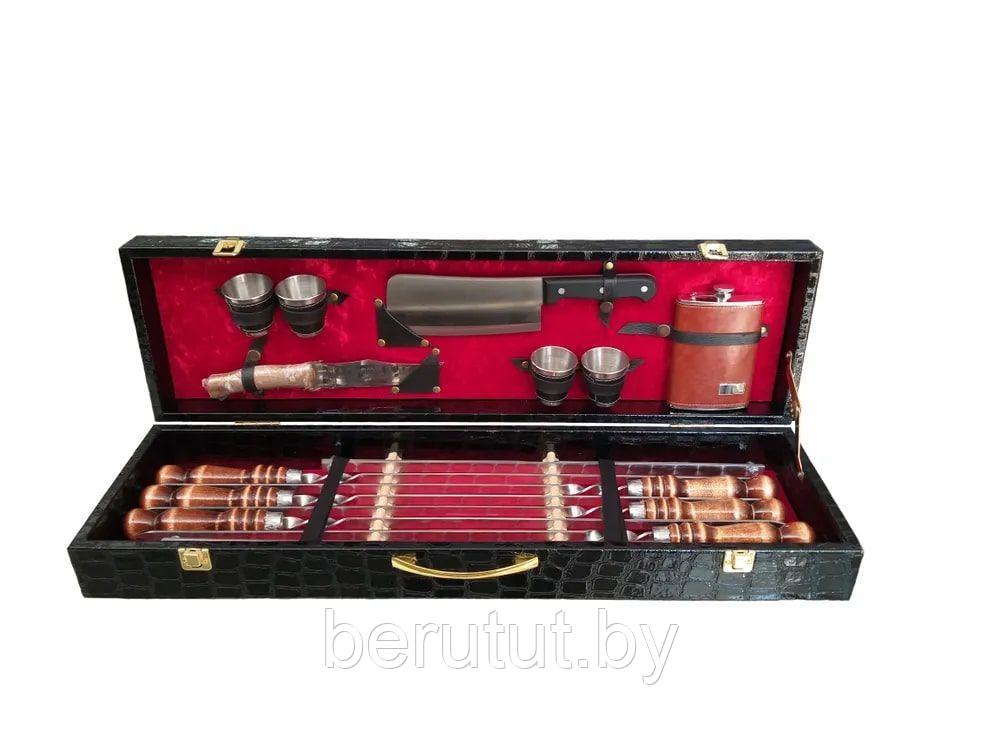 Набор для шашлыка,набор шампуров в подарочном кейсе 15 предметов - фото 7 - id-p205048967