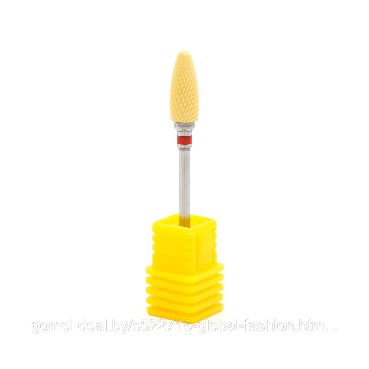 Керамическая насадка для снятия геля и гель лака, красная насечка, F Yellow Flame ST (C) - фото 1 - id-p164930521
