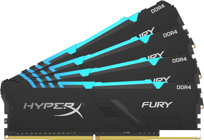Оперативная память HyperX Fury RGB 4x16GB DDR4 PC4-24000 HX430C16FB4AK4/64 - фото 1 - id-p204791553