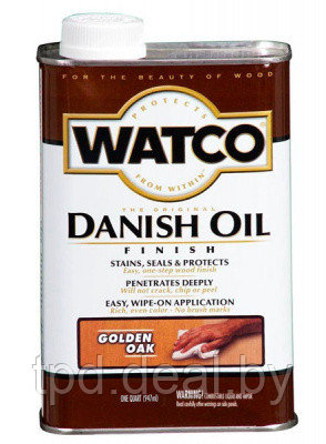 Датское оригинальное тонирующее масло Watco Danish Oil, цвет Золотой дуб (0,946л) - фото 1 - id-p205151072