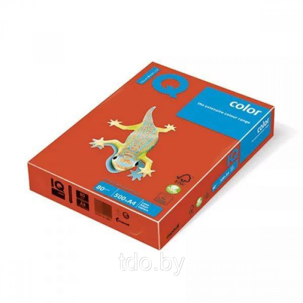 Бумага цветная IQ COLOR, А4, 80г/м2, 500л, кирпично-красная