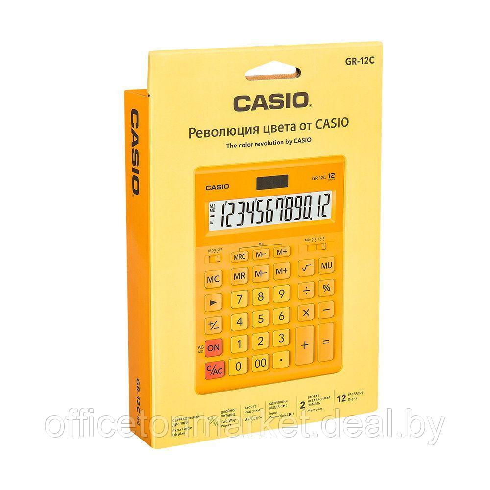 Калькулятор настольный Casio "GR-12", 12-разрядный, оранжевый - фото 2 - id-p205222671