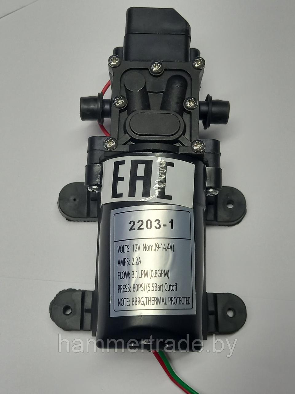 Помпа для аккумуляторного опрыскивателя Champion SA16 (3,1 л/мин.; 5,5 bar; 12 В, штуцер/штуцер) - фото 1 - id-p205225385