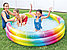 Детский надувной бассейн Радуга круглый, интекс intex 58449 плавательный надувное дно для детей малышей, фото 4